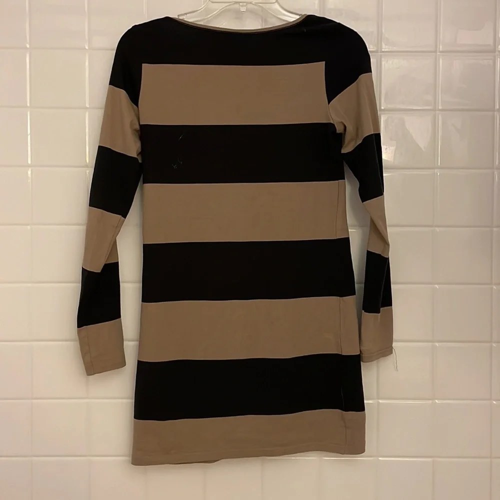DIVIDED (by H&M) stripes dress or tunic, size 6. Colors tan and black. Stretchy - Picture 7 of 15